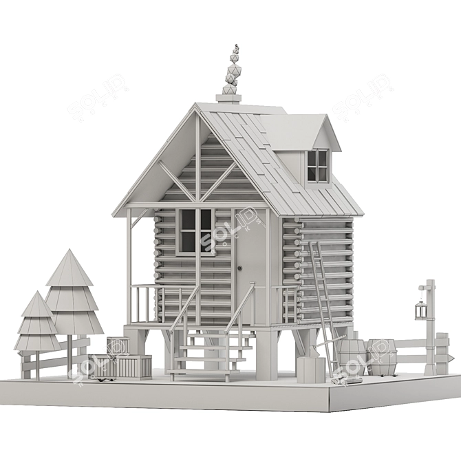 Title: Miniature Dollhouse Playset 3D model image 3