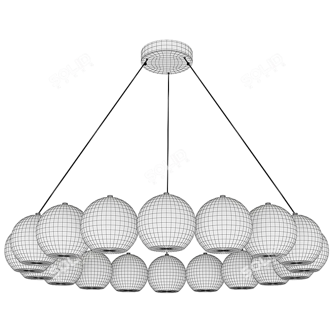 Sleek Timebeus Pendant Light 3D model image 2