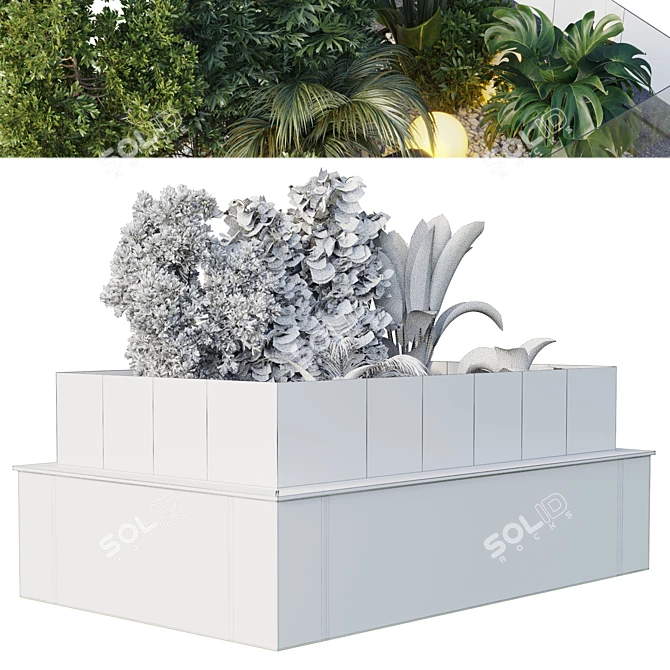 Glass-Encased Indoor Plant Model 3D model image 5