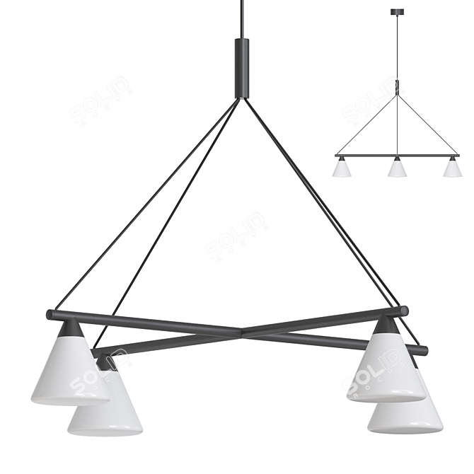 Modern Probe Chandelier Light 3D model image 1