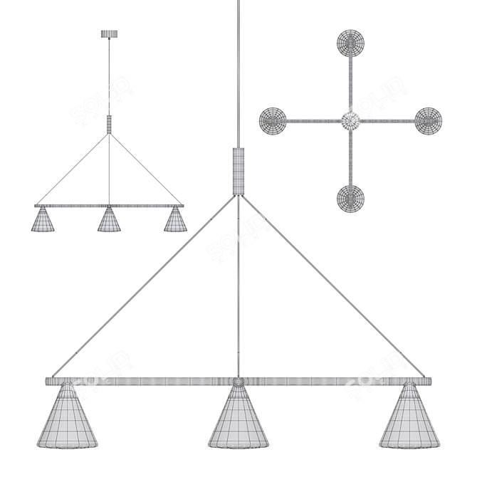 Modern Probe Chandelier Light 3D model image 3