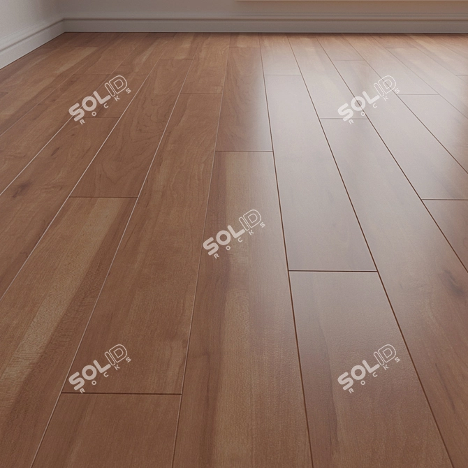 Engineered Wood Flooring Dark Light Maple Oak 3D model image 1