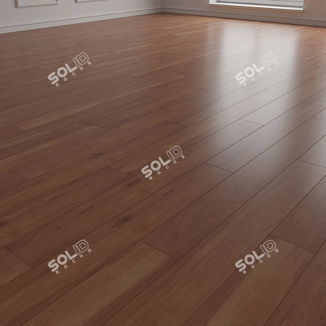 Engineered Wood Flooring Dark Light Maple Oak 3D model image 2