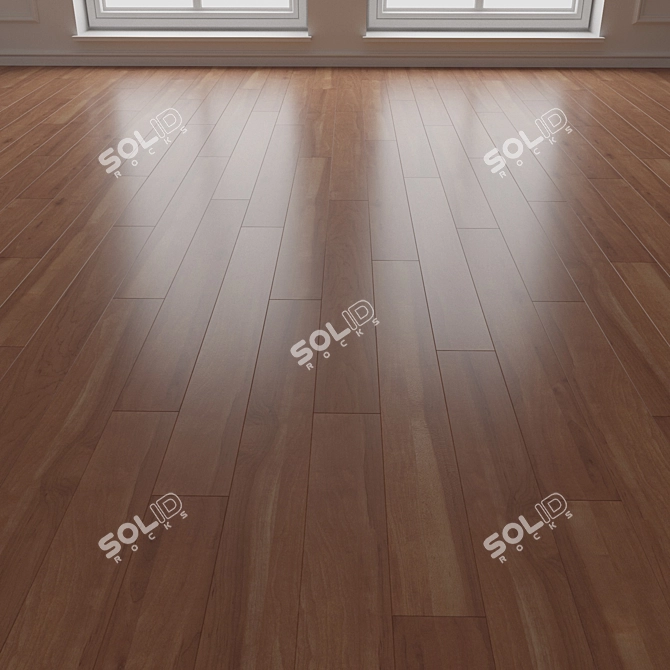 Engineered Wood Flooring Dark Light Maple Oak 3D model image 3