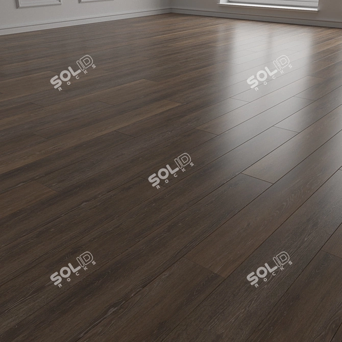 Engineered Dark Oak Parquet 3D model image 2