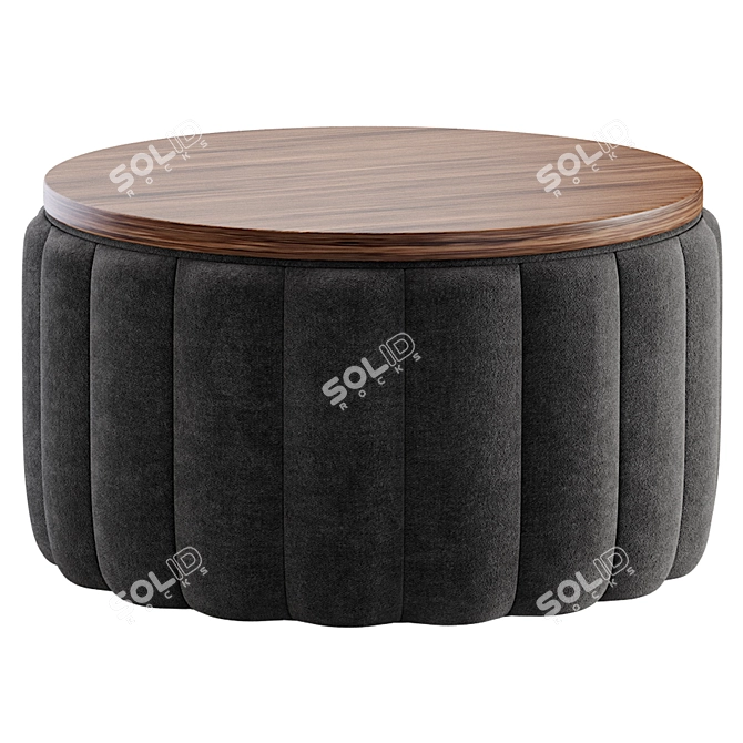 Elegant Blue Textile Pouffe Divan 3D model image 3
