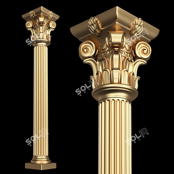 Elegant 3D Column Capital Model 3D model image 1