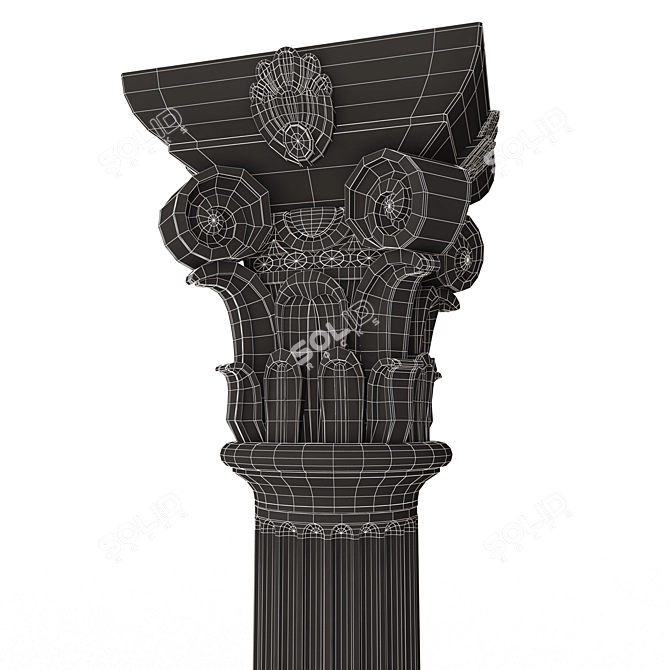 Elegant 3D Column Capital Model 3D model image 6