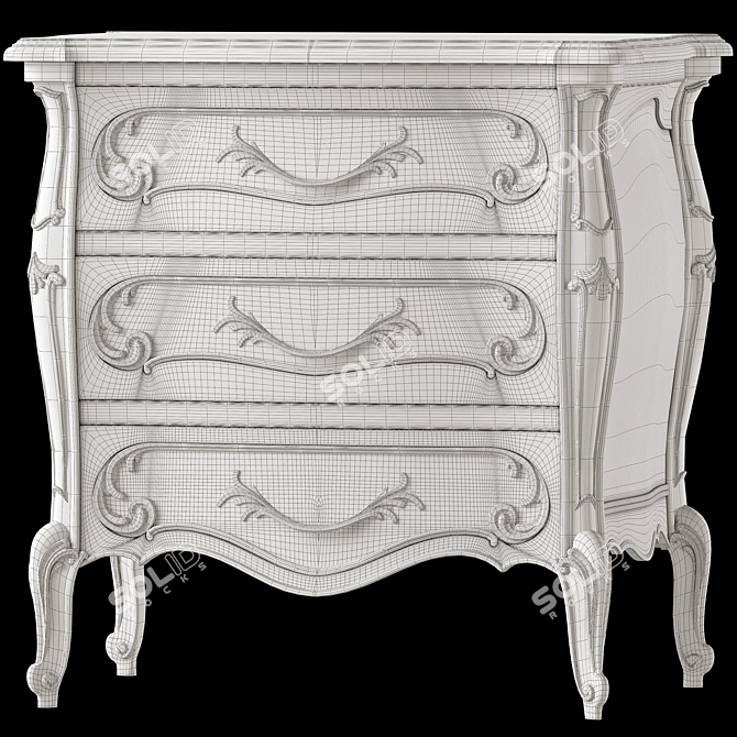 Craftcode 1988 Dresser & Nightstand 3D model image 3