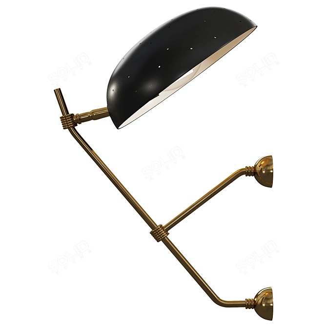 Brass Perforated Wall Sconces 3D model image 1