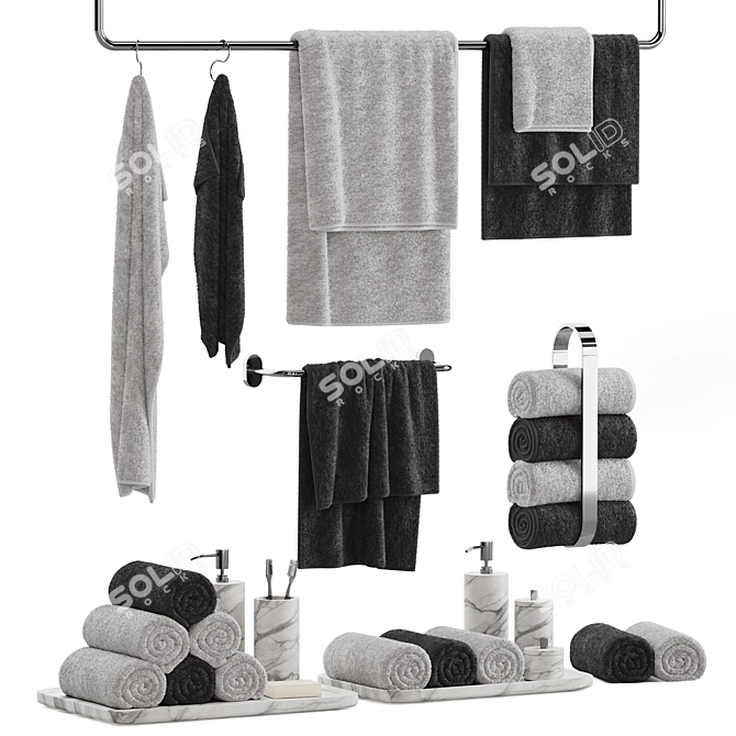 Bathroom Towel Set & Accessories 3D model image 1