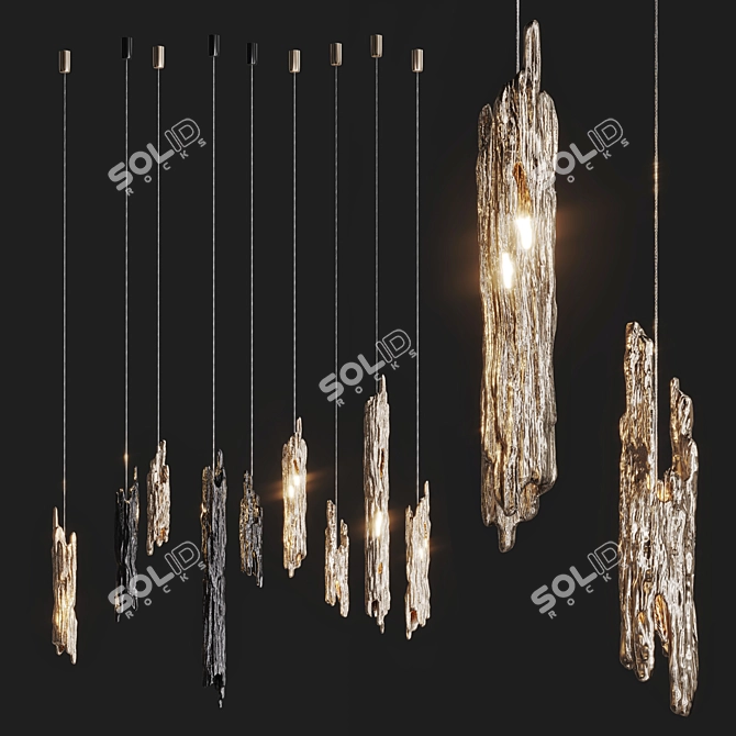 Teak Branch Pendant Lights 3D model image 1