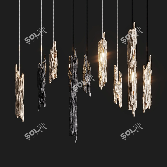 Teak Branch Pendant Lights 3D model image 2