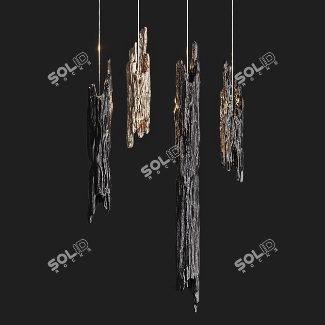 Teak Branch Pendant Lights 3D model image 3