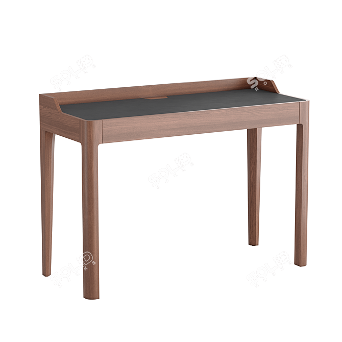 Junius Solid Walnut Desk 3D model image 1