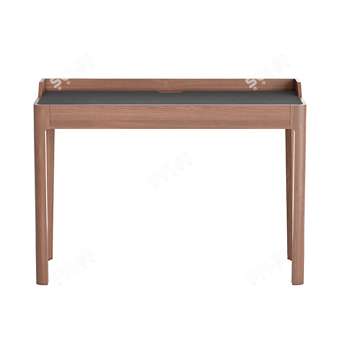 Junius Solid Walnut Desk 3D model image 2