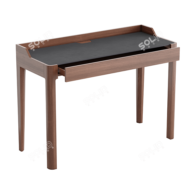 Junius Solid Walnut Desk 3D model image 3