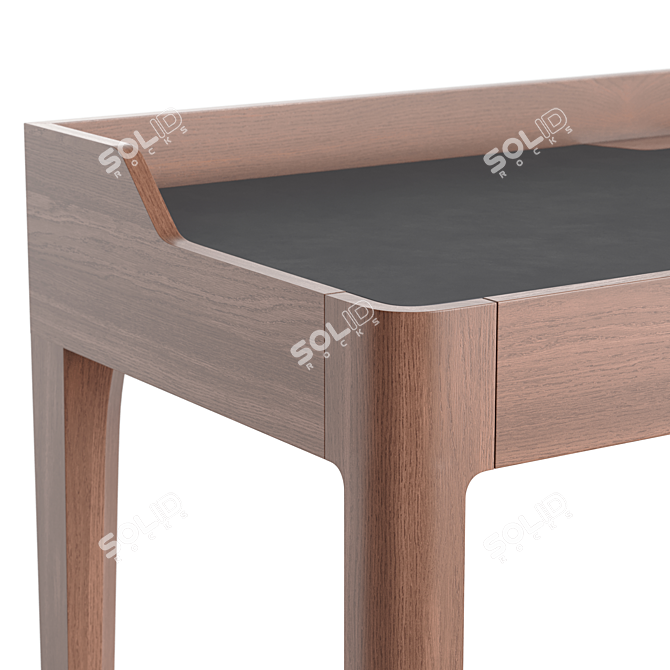 Junius Solid Walnut Desk 3D model image 4