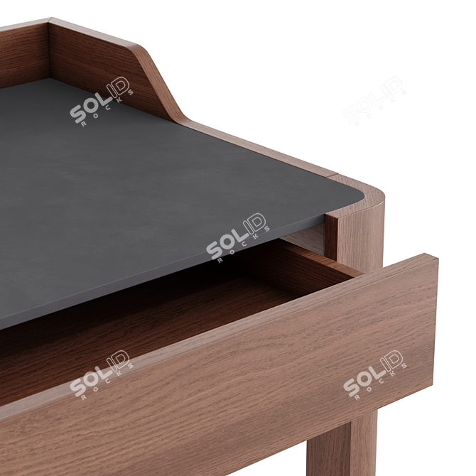 Junius Solid Walnut Desk 3D model image 6