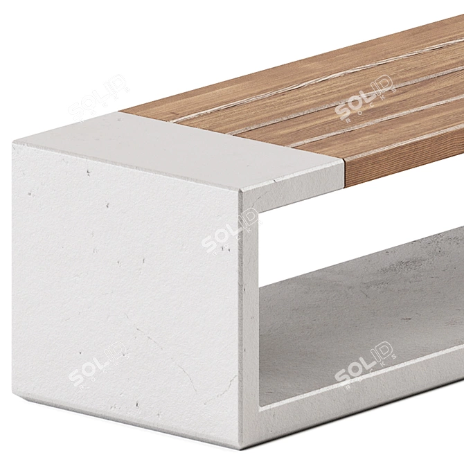 SIT Concrete Outdoor Bench 3D model image 3