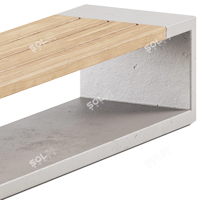 SIT Concrete Outdoor Bench 3D model image 4