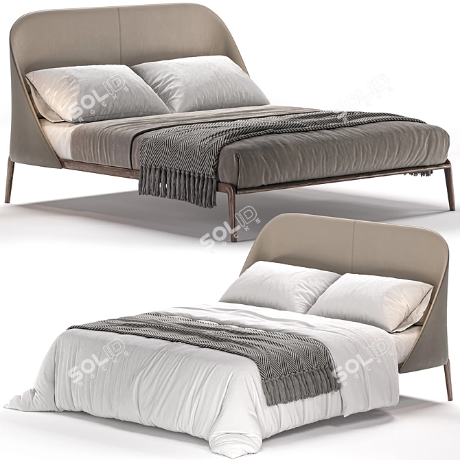 Sleek Modern Dall'Agnese Bed 3D model image 1