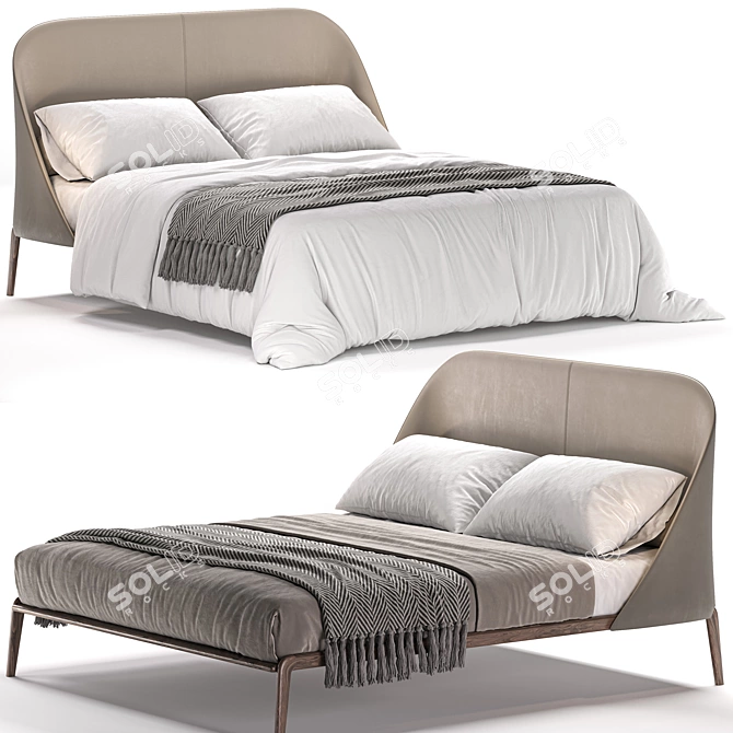 Sleek Modern Dall'Agnese Bed 3D model image 2