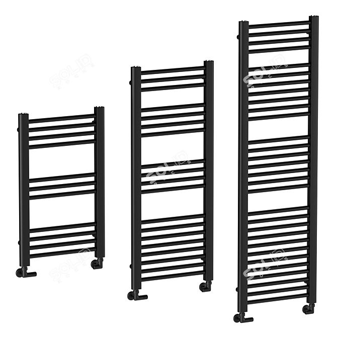 Modern Steel Heated Towel Rail 3D model image 1