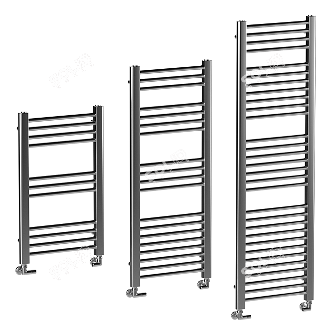 Modern Steel Heated Towel Rail 3D model image 2