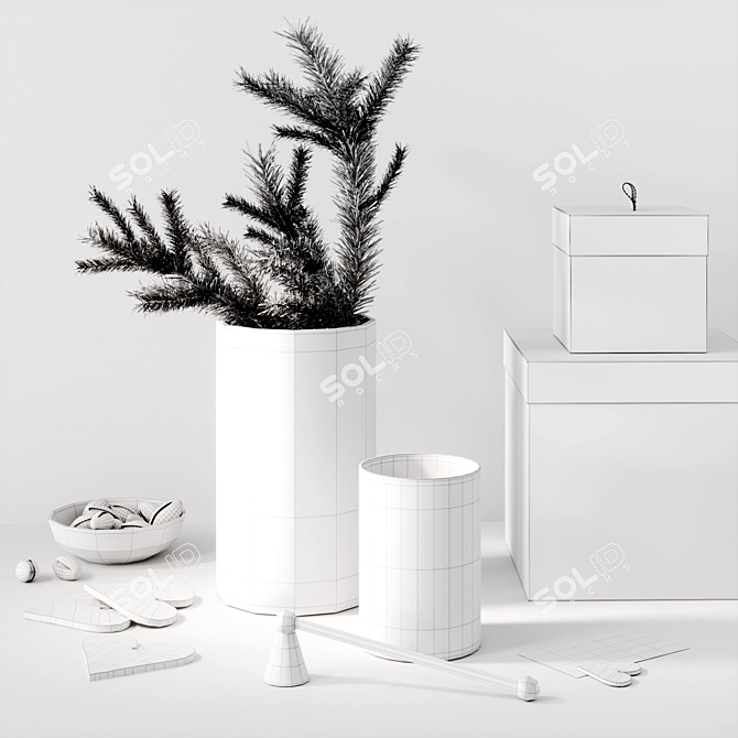 Festive Holiday Decor Set 3D model image 5