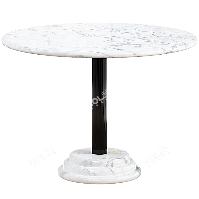 1980s Italian Marble Dining Table 3D model image 1