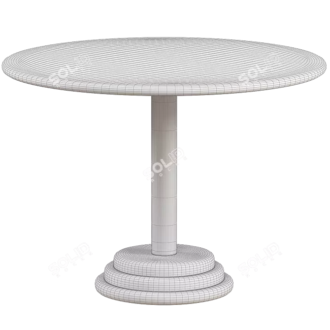 1980s Italian Marble Dining Table 3D model image 2