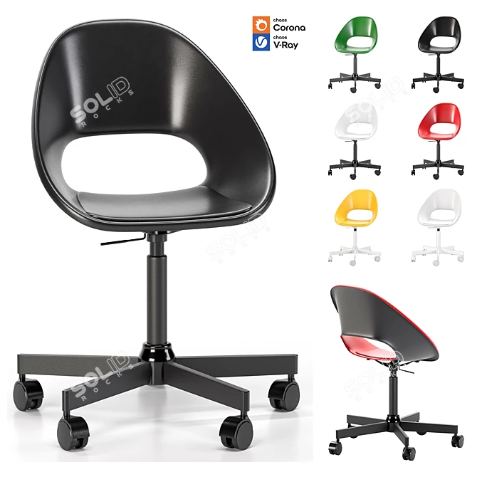 Sleek Swivel Chair Model Kit 3D model image 1