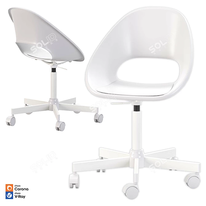 Sleek Swivel Chair Model Kit 3D model image 3