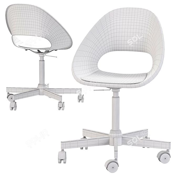 Sleek Swivel Chair Model Kit 3D model image 7