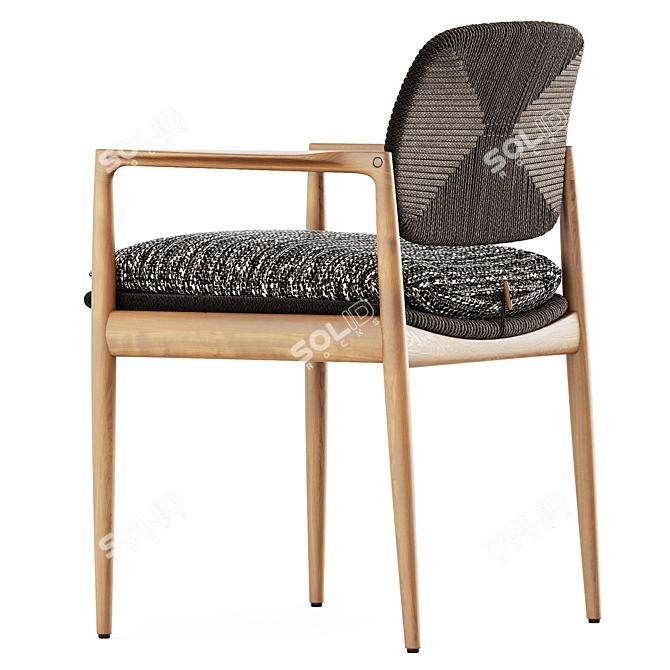 Modern Yoko Cord Outdoor Chair 3D model image 3