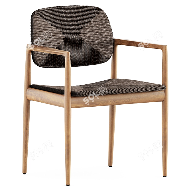 Modern Yoko Cord Outdoor Chair 3D model image 4