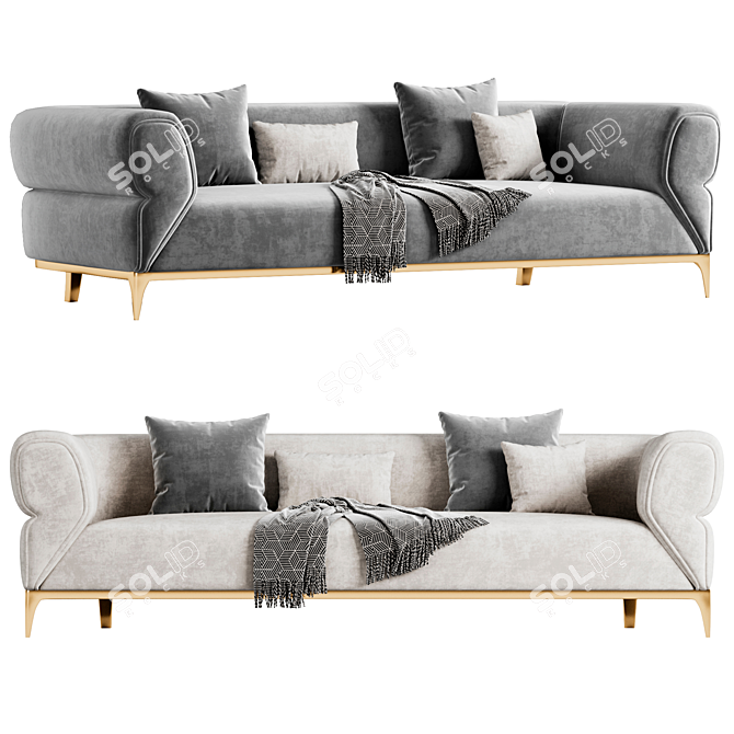 Elegant Nuez Sofa Set 3D model image 2