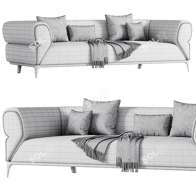 Elegant Nuez Sofa Set 3D model image 3