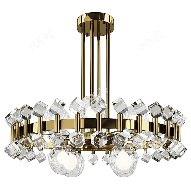 Glamour Crystal Chandelier Light Fixture 3D model image 1