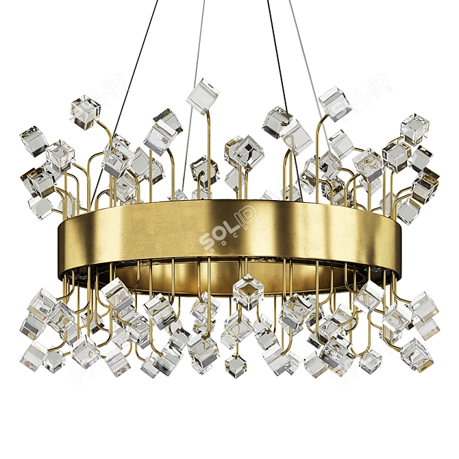 Color Crystal Chandelier: Luxury Lighting 3D model image 1