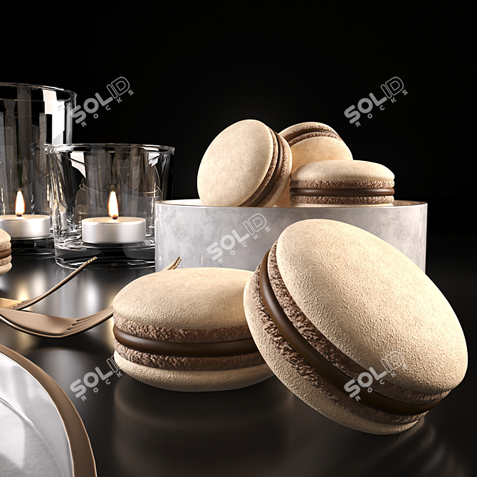 Elegant Dining Tableware Set 3D model image 2