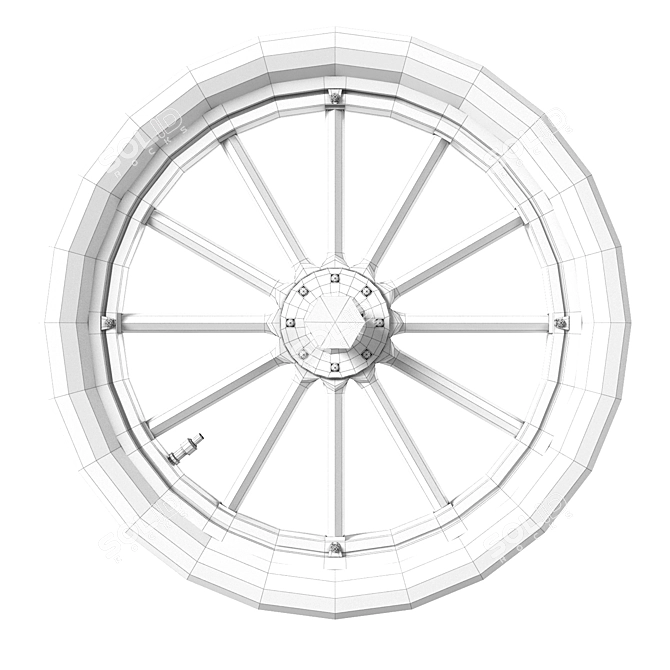 Antique Quadro Wheel 3D model image 2