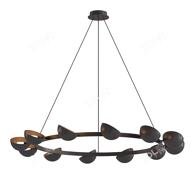 Elegant Avion Chandelier Light Glistens 3D model image 1