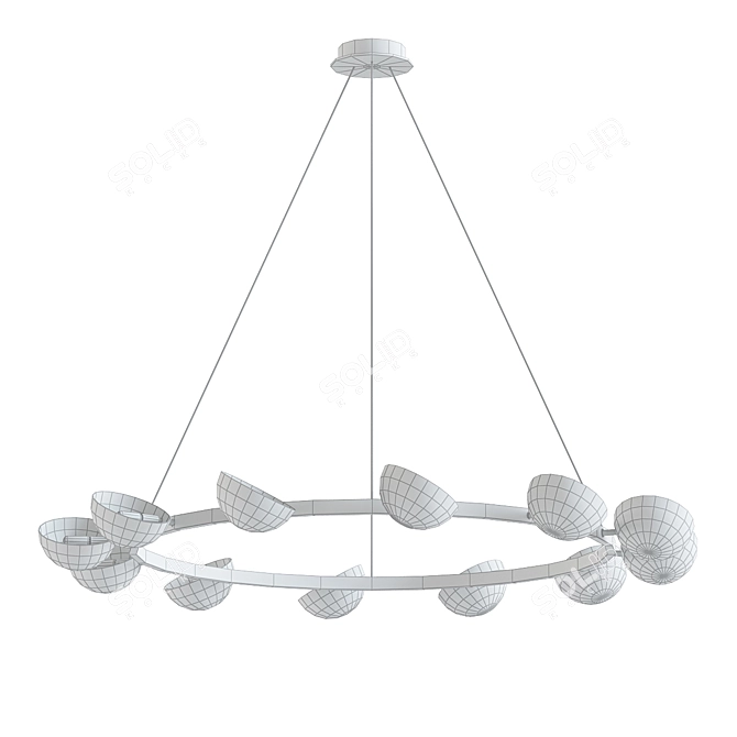 Elegant Avion Chandelier Light Glistens 3D model image 2