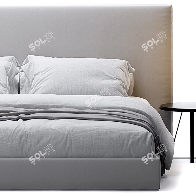 Sullivan Fabric Platform Bed 3D model image 3