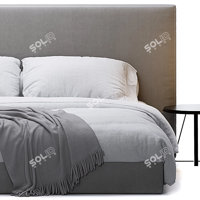 Sullivan Fabric Platform Bed 3D model image 5