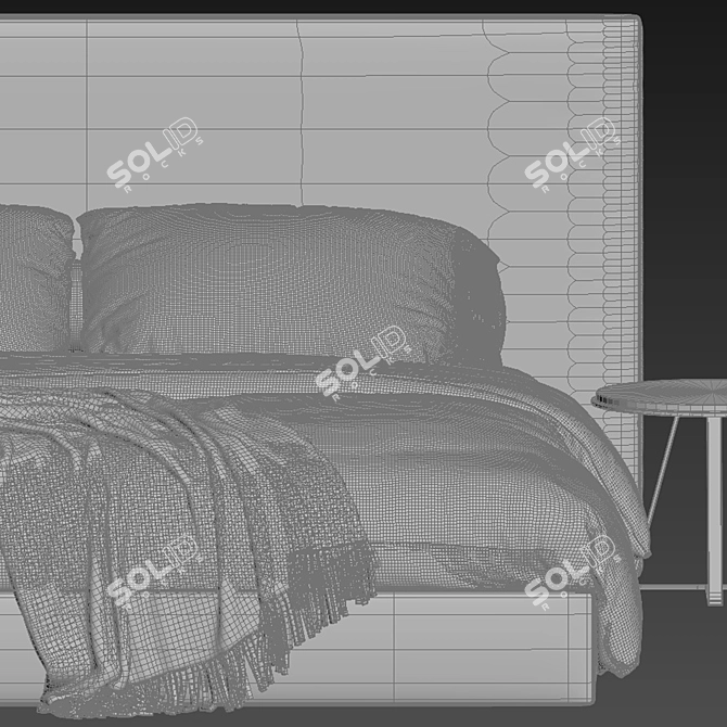 Sullivan Fabric Platform Bed 3D model image 7