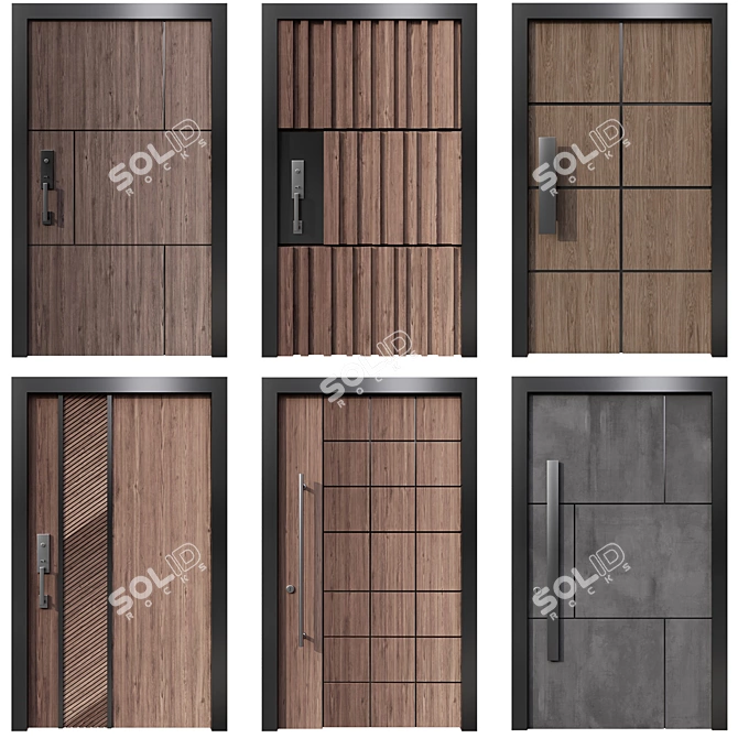 Versatile Entrance Door Collection 3D model image 1