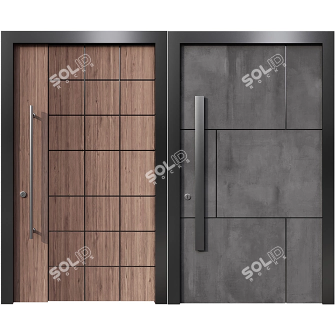 Versatile Entrance Door Collection 3D model image 3